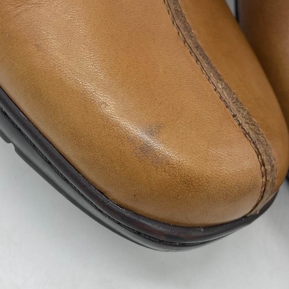 Clarks Bendables Clogs Shoes Women 7.5 Mule Brown Leather Slip On Casual Heels - Picture 14 of 16